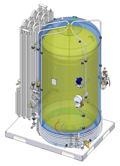 Vaporizador de ambiente de oxigênio líquido de alta pressão 100nm3/H para posto de gasolina